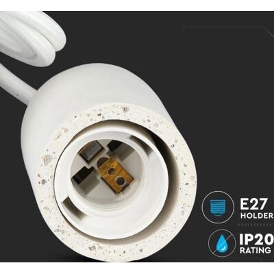 Lampada a sospensione in cemento bianco V-TAC VT-7668 - Interni IP20 Lampada a sospensione in cemento bianco V-TAC VT-7668 - Interni IP20