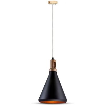V-TAC Lampada sospesa moderna 1m E27 stile legno nero V-TAC Lampada sospesa moderna 1m E27 stile legno nero