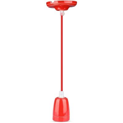 V-TAC VT-7998 Portalampada in porcellana - E27, Rosso V-TAC VT-7998 Portalampada in porcellana - E27, Rosso