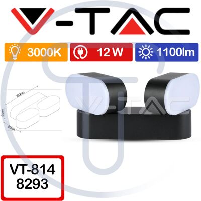 V-TAC VT-814 Lampada da Parete 12W Bianco Caldo IP65 V-TAC VT-814 Lampada da Parete 12W Bianco Caldo IP65