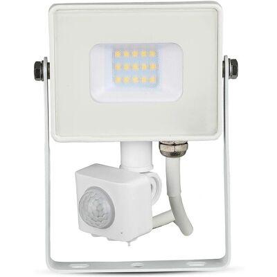 V-TAC VT-10-S-W Pro Faretto LED con Sensore - 10W - 800 Lm - 4000K - Bianco V-TAC VT-10-S-W Pro Faretto LED con Sensore - 10W - 800 Lm - 4000K - Bianco