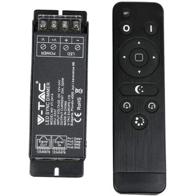 Controlador de Dimmers LED V-TAC VT-2414 - Sincronización RJ45 - Negro Controlador de Dimmers LED V-TAC VT-2414 - Sincronización RJ45 - Negro