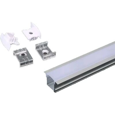 Profil LED en aluminium V-TAC avec couvre-satin - Bande LED encastrée 2000mm - Publicité Profil LED en aluminium V-TAC avec couvre-satin - Bande LED encastrée 2000mm - Publicité