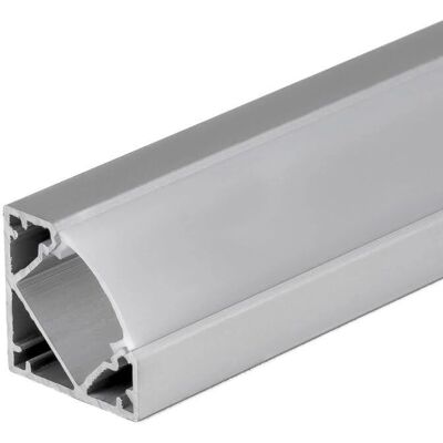 Hliníkový úhlový profil V-TAC pro LED pásky - Saténové krytí, 2000mm Hliníkový úhlový profil V-TAC pro LED pásky - Saténové krytí, 2000mm