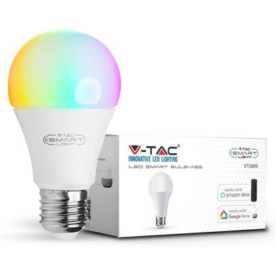 V-TAC Smart Home VT-5010 Lampadina WiFi RGB + bianco caldo 3000K E27 V-TAC Smart Home VT-5010 Lampadina WiFi RGB + bianco caldo 3000K E27