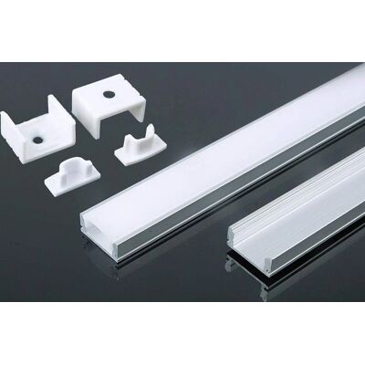 V-TAC Weißes Aluminium-LED-Profil 2m mit Milchglasabdeckung V-TAC Weißes Aluminium-LED-Profil 2m mit Milchglasabdeckung