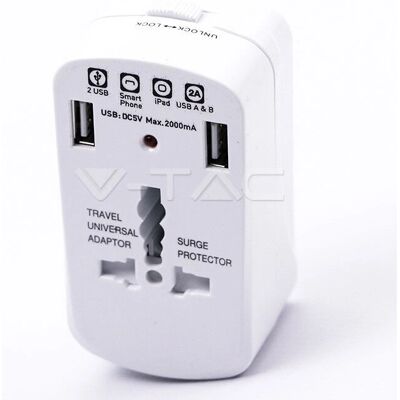 V-TAC 8704 Adattatore di corrente universale - Bianco V-TAC 8704 Adattatore di corrente universale - Bianco