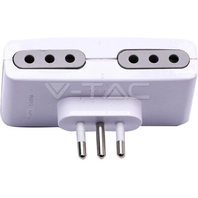 V-TAC 8725 Power Plug Adapter - 4 Stopcontacten - Wit V-TAC 8725 Power Plug Adapter - 4 Stopcontacten - Wit