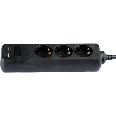 V-tac VT-1125-2 Multipresa con USB - 1,5 m - nero V-tac VT-1125-2 Multipresa con USB - 1,5 m - nero