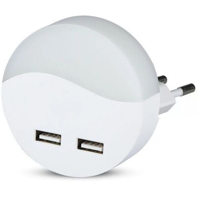 V-TAC Luce Notturna LED - Sensore Crepuscolare, USB, Bianco, 60*54.5mm - Interno V-TAC Luce Notturna LED - Sensore Crepuscolare, USB, Bianco, 60*54.5mm - Interno