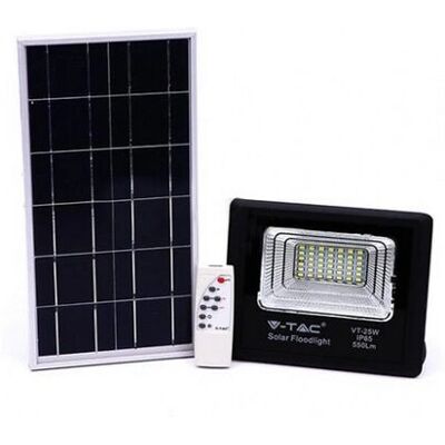V-TAC VT-25W Černé solární reflektor s dálkovým ovládáním V-TAC VT-25W Černé solární reflektor s dálkovým ovládáním