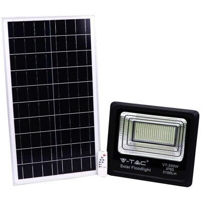V-TAC VT-200W Zasilany energią słoneczną reflektor LED - Czarny, 4000K V-TAC VT-200W Zasilany energią słoneczną reflektor LED - Czarny, 4000K