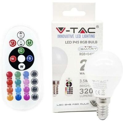 V-TAC VT-2234 Lampadina LED RGB+W - 3.5W, Dimmabile, E14 V-TAC VT-2234 Lampadina LED RGB+W - 3.5W, Dimmabile, E14