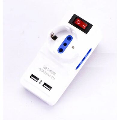 V-TAC Regleta con 2 Enchufes & USB - Uso Interior IP20 V-TAC Regleta con 2 Enchufes & USB - Uso Interior IP20