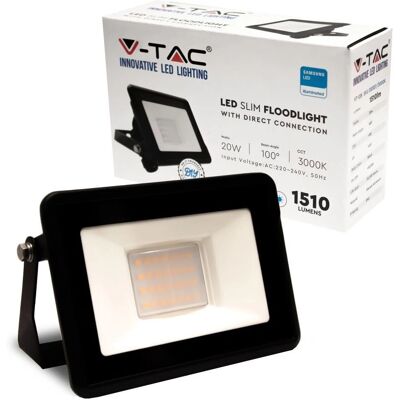 V-tac VT-128 Faro LED - 20W - 1510 Lm - Nero V-tac VT-128 Faro LED - 20W - 1510 Lm - Nero