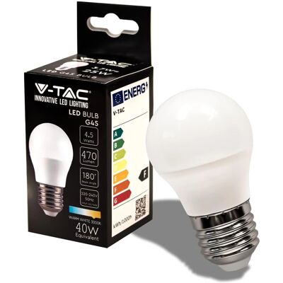 V-TAC VT-1879 Bombilla LED Globo Mini E27 4,5W Blanco Cálido - Luz LED V-TAC VT-1879 Bombilla LED Globo Mini E27 4,5W Blanco Cálido - Luz LED