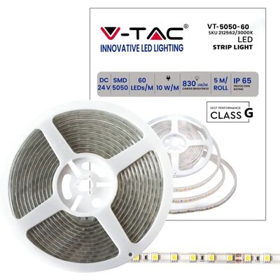 V-TAC VT-5050 Striscia LED Bianco Caldo - IP65 5m 60LED/m V-TAC VT-5050 Striscia LED Bianco Caldo - IP65 5m 60LED/m