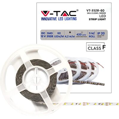 V-Tac VT-3528 LED Lichtleiste - 5m, Neutralweiß, IP20 V-Tac VT-3528 LED Lichtleiste - 5m, Neutralweiß, IP20