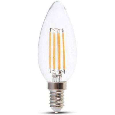 V-TAC VT-2304D Lampadina LED a Candela - Dimmerabile, 4W, Bianco Caldo, E14 V-TAC VT-2304D Lampadina LED a Candela - Dimmerabile, 4W, Bianco Caldo, E14