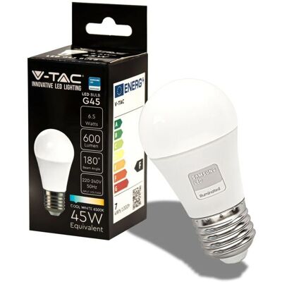 V-TAC VT-290 Lampadina LED 6500K - E27 - 600lm - 5Anni V-TAC VT-290 Lampadina LED 6500K - E27 - 600lm - 5Anni