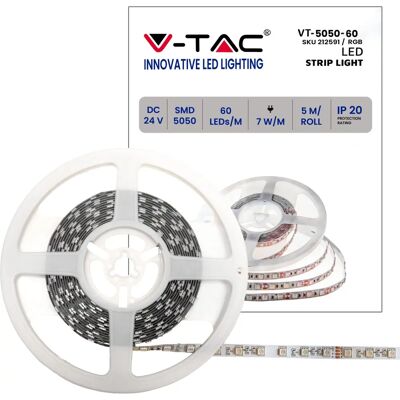 V-TAC VT-5050 Taśma LED - Wielokolorowa IP20 5m V-TAC VT-5050 Taśma LED - Wielokolorowa IP20 5m