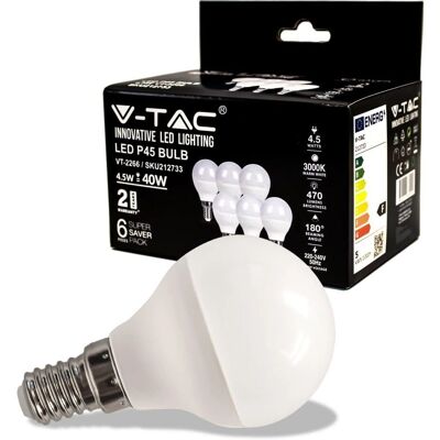 V-TAC VT-2266 Lampadina LED - Bianco caldo - 4.5W V-TAC VT-2266 Lampadina LED - Bianco caldo - 4.5W