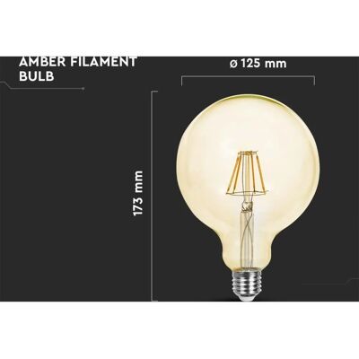 V-TAC Lampadina LED vintage globe - Bianco caldo 2200K - E27 - 6W - 550LM V-TAC Lampadina LED vintage globe - Bianco caldo 2200K - E27 - 6W - 550LM