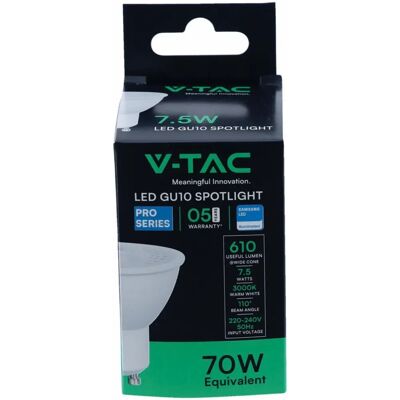 V-TAC VT-292 LED-Spot - Warmweiß - 110° - 610 lm V-TAC VT-292 LED-Spot - Warmweiß - 110° - 610 lm