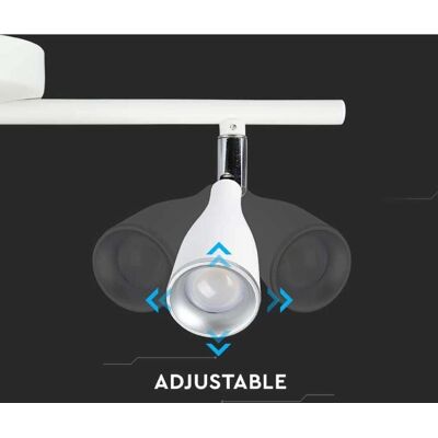 V-tac VT-810 Faretto da soffitto - Bianco - 2x 4.5W - 3000K - Regolabile V-tac VT-810 Faretto da soffitto - Bianco - 2x 4.5W - 3000K - Regolabile