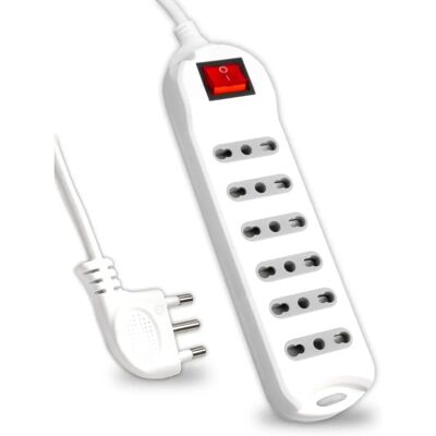 V-TAC Strömbrytarlist med 6 uttag, 1,5m kabel - Vit - Strömbrytarlist V-TAC Strömbrytarlist med 6 uttag, 1,5m kabel - Vit - Strömbrytarlist