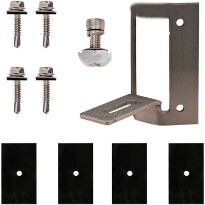 Kit supporti in acciaio V-tac per pannelli solari - 5 pezzi - Montaggio su lamiera ondulata Kit supporti in acciaio V-tac per pannelli solari - 5 pezzi - Montaggio su lamiera ondulata