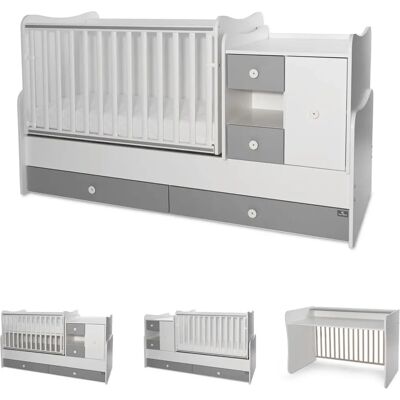 Lorelli Mini Max Weiß/Grau Umwandelbares Bett & Möbel Lorelli Mini Max Weiß/Grau Umwandelbares Bett & Möbel