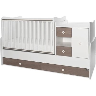Lorelli Weiß/Kaffee Mini Max Umwandelbares Babybett - Babymöbelset Lorelli Weiß/Kaffee Mini Max Umwandelbares Babybett - Babymöbelset