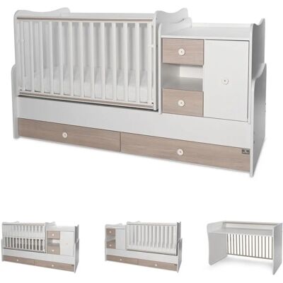 LORELLI Baby-Umwandlungsbett & Möbelset - Weiß/Bernstein LORELLI Baby-Umwandlungsbett & Möbelset - Weiß/Bernstein