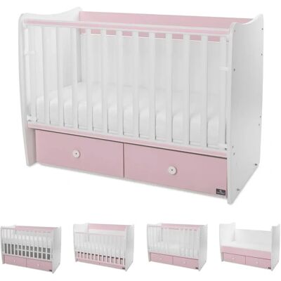 Lorelli - Matrix - Weiß/Orchideenpink - 2-Schubladen - Crib Lorelli - Matrix - Weiß/Orchideenpink - 2-Schubladen - Crib