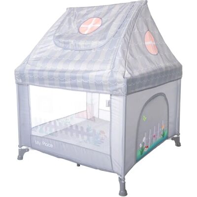 Lorelli My Place Grijze Inklapbare Box met Dakje - Kinderbedje Lorelli My Place Grijze Inklapbare Box met Dakje - Kinderbedje