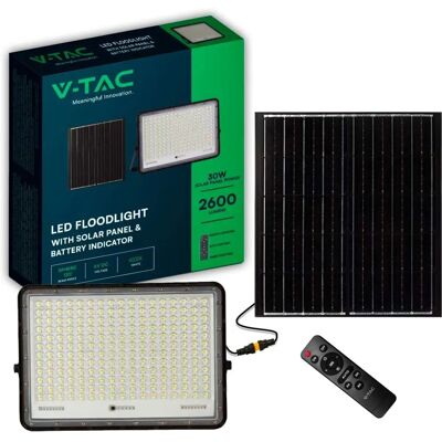 V-tac VT-240W Faro LED solare - Nero - 4000K - 30W pannello V-tac VT-240W Faro LED solare - Nero - 4000K - 30W pannello