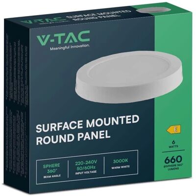 V-TAC VT-60006 LED Panel - 6W White Circular Ceiling Light V-TAC VT-60006 LED Panel - 6W White Circular Ceiling Light