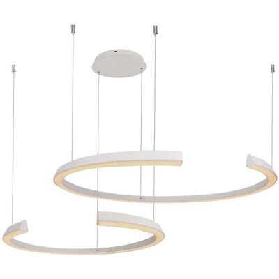 V-TAC VT-7914 Lampada a Sospensione Bianca - Con 2 Mezze Lune V-TAC VT-7914 Lampada a Sospensione Bianca - Con 2 Mezze Lune