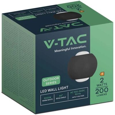 V-TAC VT-2502 Lampa ścienna LED - 2W Sferyczna - Czarna V-TAC VT-2502 Lampa ścienna LED - 2W Sferyczna - Czarna