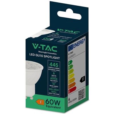 V-TAC VT-249-N-N Spot LED - 6W, 4000K, 10°, GU10, Bianco V-TAC VT-249-N-N Spot LED - 6W, 4000K, 10°, GU10, Bianco