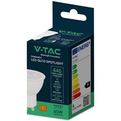 V-TAC LED GU10 6W Dimmable - Spotlight 3000K V-TAC LED GU10 6W Dimmable - Spotlight 3000K