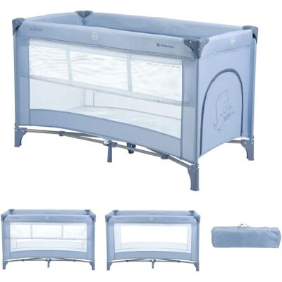 Kikkaboo Reisebett - Zweistöckiges Laufgitter mit Matratze - Blau Alt Kikkaboo Reisebett - Zweistöckiges Laufgitter mit Matratze - Blau Alt
