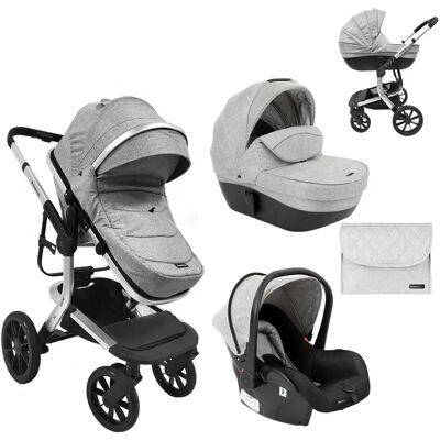 Kikkaboo Irene 3 in 1 Kombikinderwagen - Leichtes Grau Kikkaboo Irene 3 in 1 Kombikinderwagen - Leichtes Grau