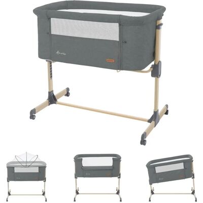 Kikkaboo Co-sleeper Amaris Dark Grey - Adjustable, One Side Opening, Wheels Kikkaboo Co-sleeper Amaris Dark Grey - Adjustable, One Side Opening, Wheels
