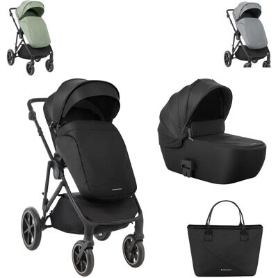 Kikkaboo Thea 2-in-1 Kinderwagen - Schwarz, EVA-Räder, Verstellbarer Griff Kikkaboo Thea 2-in-1 Kinderwagen - Schwarz, EVA-Räder, Verstellbarer Griff