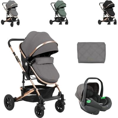 Kikkaboo Amaia 3in1 Kinderwagen & Autositz - Grau Kikkaboo Amaia 3in1 Kinderwagen & Autositz - Grau