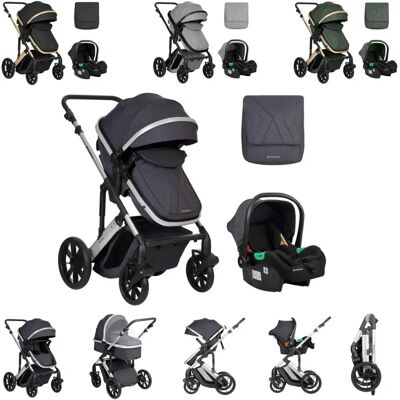 Kikkaboo Darling 3-in-1 Kinderwagen - Grau Muster Kikkaboo Darling 3-in-1 Kinderwagen - Grau Muster
