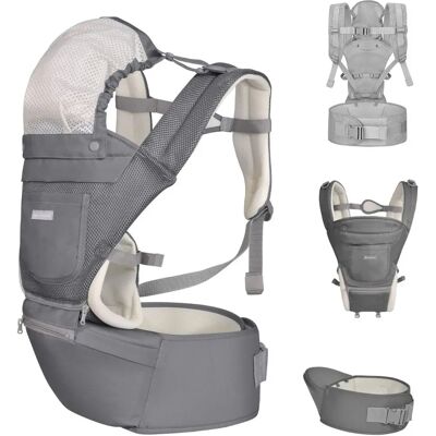 Kikkaboo Chloe 3 v 1 Dětský nosič - Šedobílý - Baby Carrier Kikkaboo Chloe 3 v 1 Dětský nosič - Šedobílý - Baby Carrier