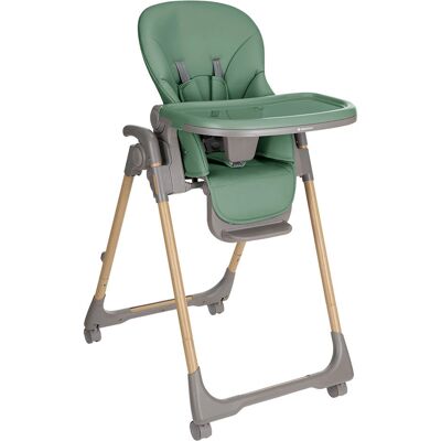 Silla alta infantil Kikkaboo Olive con ruedas oliva y freno - Silla de comer plegable y ajustable en altura Silla alta infantil Kikkaboo Olive con ruedas oliva y freno - Silla de comer plegable y ajustable en altura